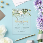Elegant Dusty Blue Gum Eucalyptus Rehearsal Dinner アクリル招待状 (インサイチュ (ウェディング))