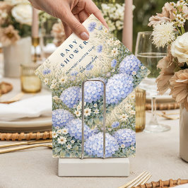 Elegant Dusty Blue Hydrangea Garden Baby Shower スタンダードカクテルナプキン