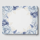 Elegant Dusty Blue & Light Blue Floral  Wedding  ゲストブック (裏面)