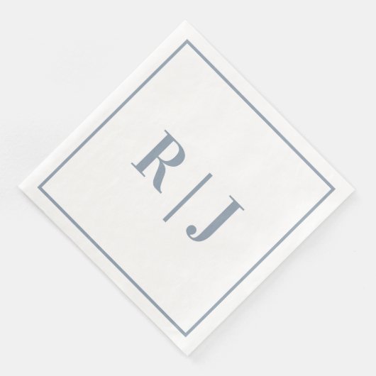 Elegant Dusty Blue Monogram Initials Wedding (コーナー)