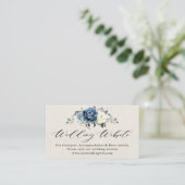 Elegant Dusty Blue Navy Champagne Ivory Wedding We エンクロージャーカード (スタンド正面)