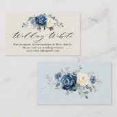 Elegant Dusty Blue Navy Champagne Ivory Wedding We エンクロージャーカード (正面/裏面)