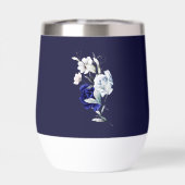 Elegant Dusty Blue Navy Floral Wedding  (背面)
