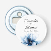 Elegant Dusty Blue Navy Flowers Wedding 栓抜き (正面)