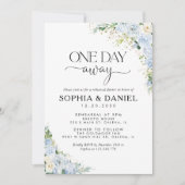 Elegant Dusty Blue One Day Away Invitation 招待状 (正面)
