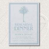 Elegant Dusty Blue Palm Tree Wedding Rehearsal 招待状