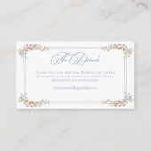 Elegant Dusty Blue Pastel Wildflower Crest Wedding エンクロージャーカード (正面)