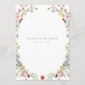 Elegant Dusty Blue Pastel Wildflower Crest Wedding メニュー (裏面)