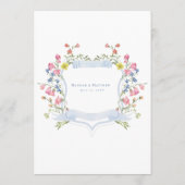 Elegant Dusty Blue Pastel Wildflower Crest Wedding メニュー (裏面)