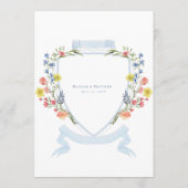 Elegant Dusty Blue Pastel Wildflower Crest Wedding メニュー (裏面)