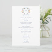 Elegant Dusty Blue Pastel Wildflower Crest Wedding メニュー (スタンド正面)