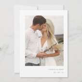 Elegant Dusty Blue Photo Wildflowers Wedding セーブザデート (裏面)