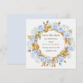 Elegant Dusty Blue Roses Save the Date