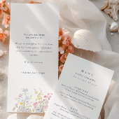 Elegant dusty Blue Script Double Side Wedding  メニュー