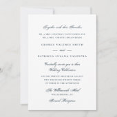 Elegant Dusty Blue Script Wedding 招待状 (正面)