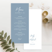Elegant Dusty Blue Simple Calligraphy Wedding  メニュー