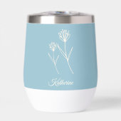 Elegant Dusty Blue Simple Flower  (正面)