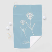 Elegant Dusty Blue Simple Flower  ゴルフタオル (インサイチュ)