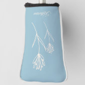 Elegant Dusty Blue Simple Flower ゴルフヘッドカバー (回転90)