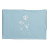 Elegant Dusty Blue Simple Flower  枕カバー (裏面)