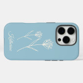 Elegant Dusty Blue Simple Flower Sports Case-Mate iPhoneケース (裏面 (横))