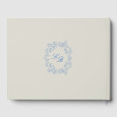 Elegant Dusty Blue Toile Floral Victorian Wedding ゲストブック (裏面)