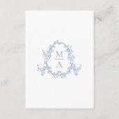 Elegant Dusty Blue Victorian Floral Wedding Detail エンクロージャーカード (裏面)