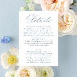 Elegant Dusty Blue Victorian Floral Wedding Detail エンクロージャーカード