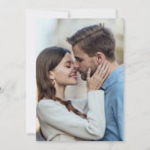 Elegant Dusty  Blue Vintage Floral Photo Wedding セーブザデート (裏面)