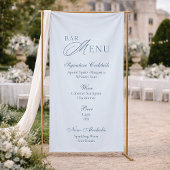 Elegant Dusty Blue Wedding Bar Menu 横断幕