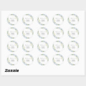 Elegant Dusty Blue Wedding Classic Round Sticker ラウンドシール (シート)