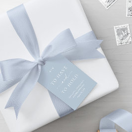 Elegant Dusty Blue Wedding Favor Tag with QR Code ギフトタグ