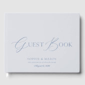 Elegant Dusty Blue Wedding Guest Book  ゲストブック (正面)