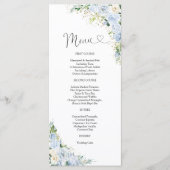 Elegant Dusty Blue Wedding Menu メニュー (正面)