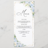 Elegant Dusty Blue Wedding Menu メニュー (正面)