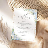 Elegant Dusty Blue Wedding Menu メニュー
