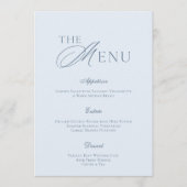 Elegant Dusty Blue Wedding Menu Card 招待状 (正面)