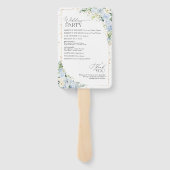 Elegant Dusty Blue Wedding Program  ハンドファン (裏面)