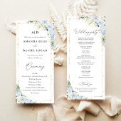 Elegant Dusty Blue Wedding Program プログラム