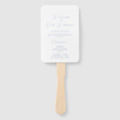 Elegant Dusty Blue Wedding Program & Welcome Sign ハンドファン (正面)