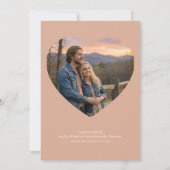 Elegant Dusty Peach Ivory Script Wildflowers Photo セーブザデート (裏面)