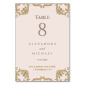 Elegant Dusty Pink Baroque Christian Wedding  テーブルナンバー (裏面)