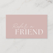 Elegant Dusty Pink Beauty Referral Card  紹介カード (正面)