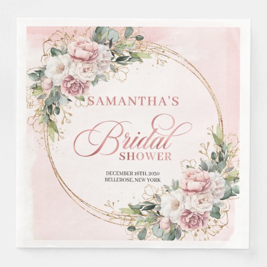 Elegant dusty pink eucalyptus greenery bridal show (正面)