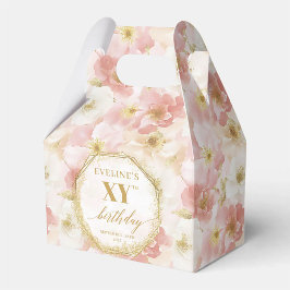 Elegant Dusty Pink Floral Birthday Party Favor Box フェイバーボックス