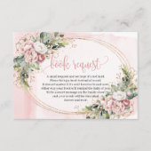Elegant Dusty Pink Floral Gold Baby Book Insert エンクロージャーカード (正面)