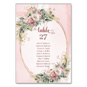 Elegant Dusty Pink Flowers Eucalyptus Table Number テーブルナンバー (正面)