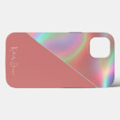 Elegant Dusty Pink Holographic Notebook Case-Mate iPhoneケース (裏面 (横))
