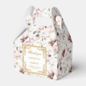 Elegant dusty pink watercolor wedding favor boxes フェイバーボックス (正面サイド)