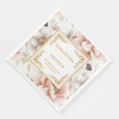 Elegant dusty pink watercolor wedding napkins (コーナー)